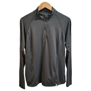 REI Co-op Black 1/4 Zip Pullover Size Large Collar Outdoor Layers Lightweight
